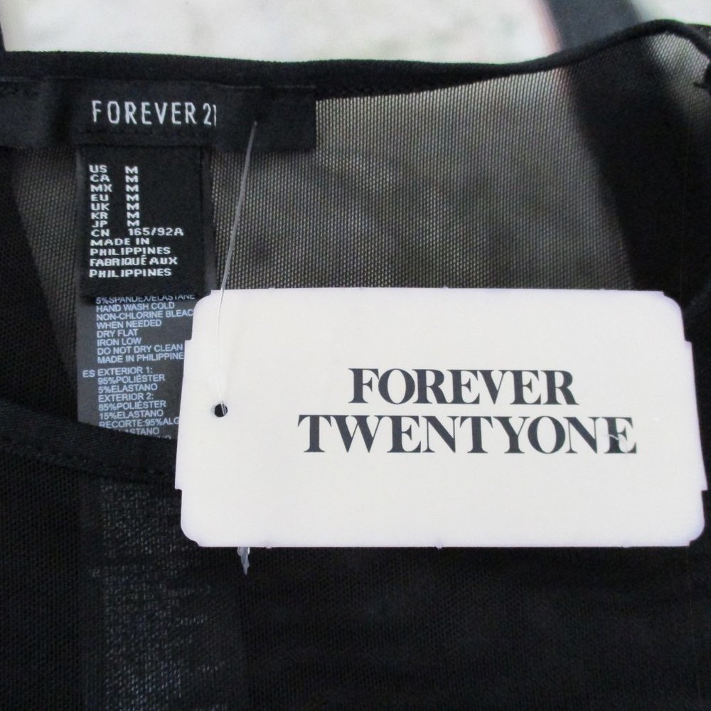 Forever 21 Juniors Sheer Striped Cheeky Bodysuit - Picture 8 of 10